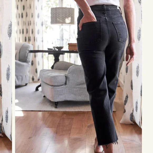 Frank & Eileen MONAGHAN Mom Jean Italian Vintage Denim Size: 28 Black Wash - Picture 11 of 16